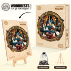 Cat Party Night Wooden Jigsaw Puzzle