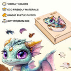 Cute baby dragon Wooden Jigsaw Puzzle