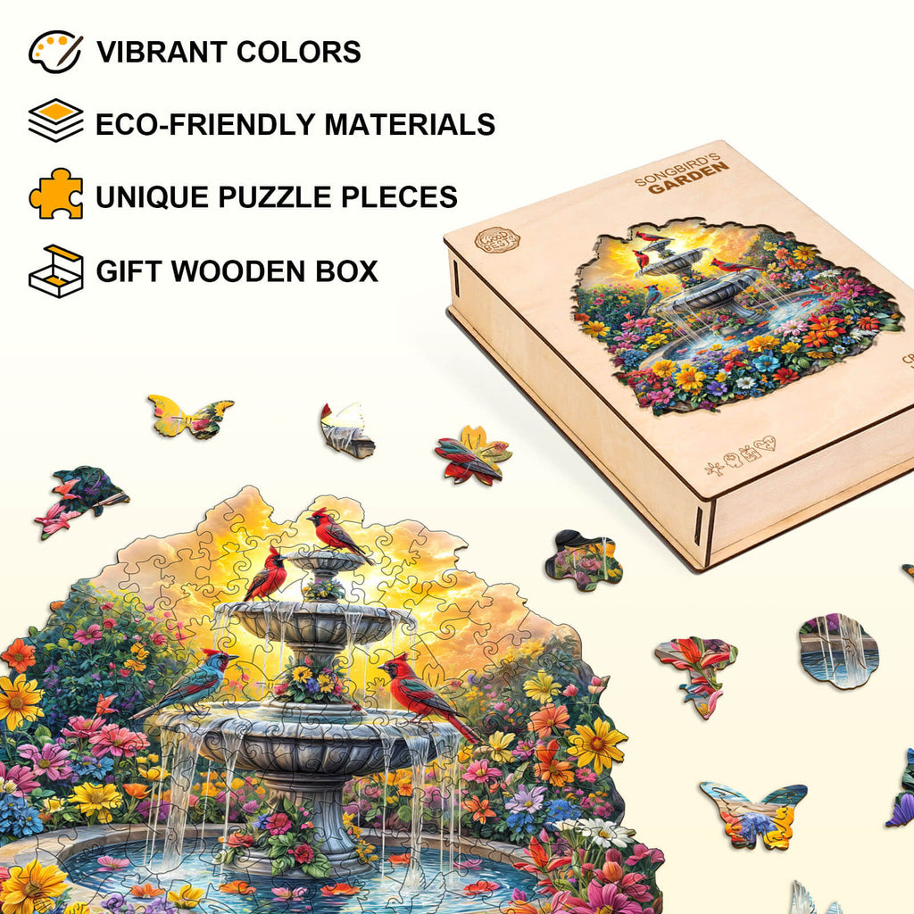 Songbird’s Garden Wooden Jigsaw Puzzle