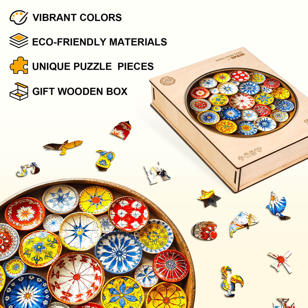 Andalusian Tiles– Spain Wooden Jigsaw Puzzle