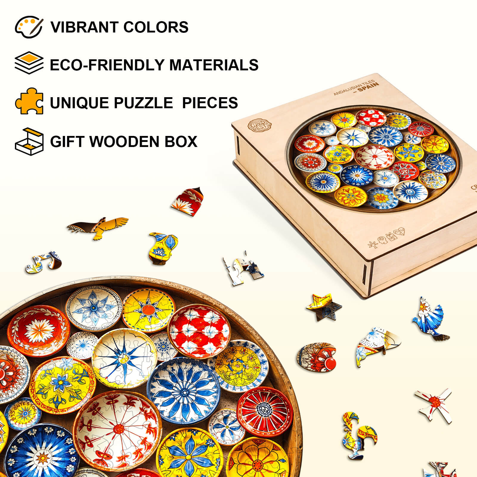 Andalusian Tiles– Spain Wooden Jigsaw Puzzle