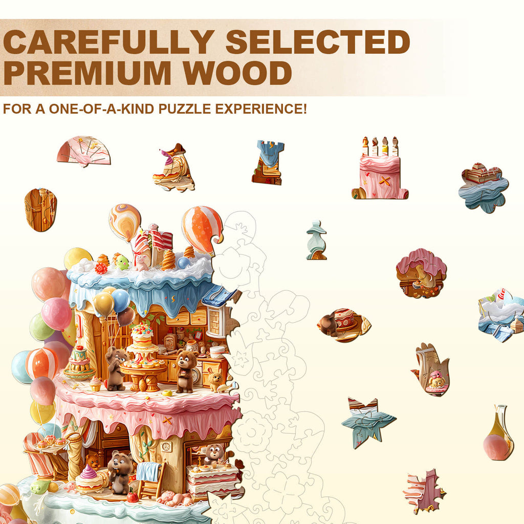 Bear's House - Birthday Wooden Jigsaw Puzzle
