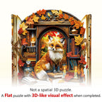 Bookcase Fox Wooden Jigsaw Puzzle