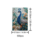 Peacock Mural 500 / 1000 Piece Puzzle