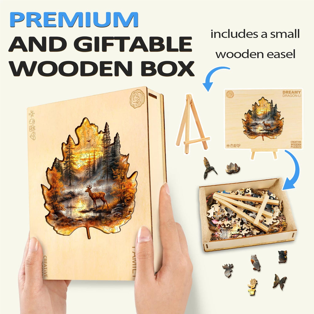 Golden Hoofprint Wooden Jigsaw Puzzle