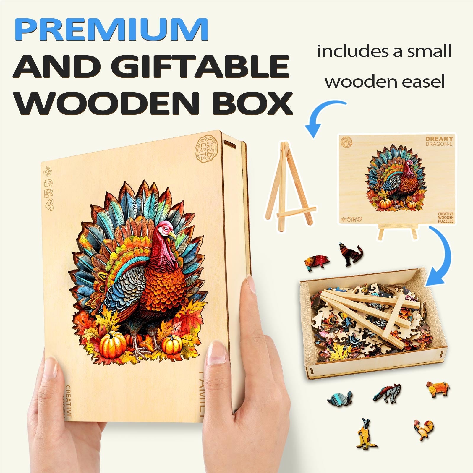 Colorful Turkey Wooden Jigsaw Puzzle
