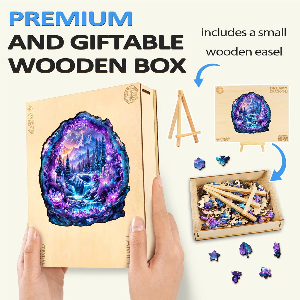 Crystal mine landscape-1 Wooden Jigsaw Puzzle