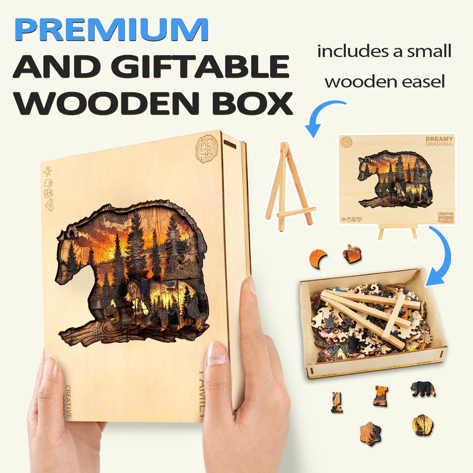 Woodcarving Bear Wooden Jigsaw Puzzle