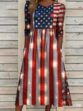 Women'S Flag  Printed Casual Dress