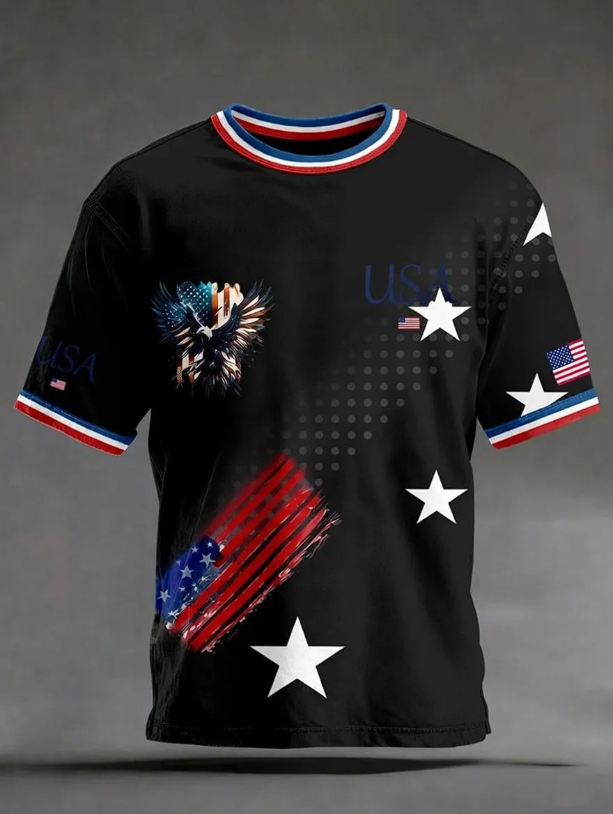 Men's America 250th Anniversary Art Print Casual T-Shirt