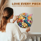 Hummingbird embroidery Wooden Jigsaw Puzzle