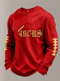 Men's Football Sports Pattern Waffle T-Shirt