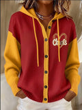 Women'S Casual Football Plant Knitted Cardigan Top