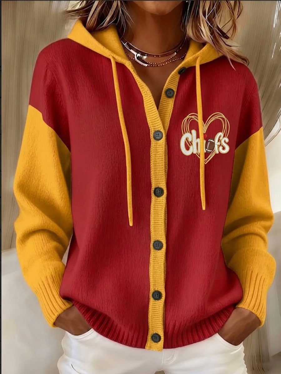 Women'S Casual Football Plant Knitted Cardigan Top