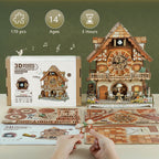 Cuckoo Calling German Cottage – DIY Wood Clock, 3D Puzzle Kit