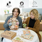Bouquet– DIY Wooden Clock, 3D Puzzle Craft Kit