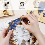 Blue Dragon– DIY Wooden Clock, 3D Puzzle Craft Kit