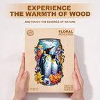 Floral Penguins Wooden Jigsaw Puzzle