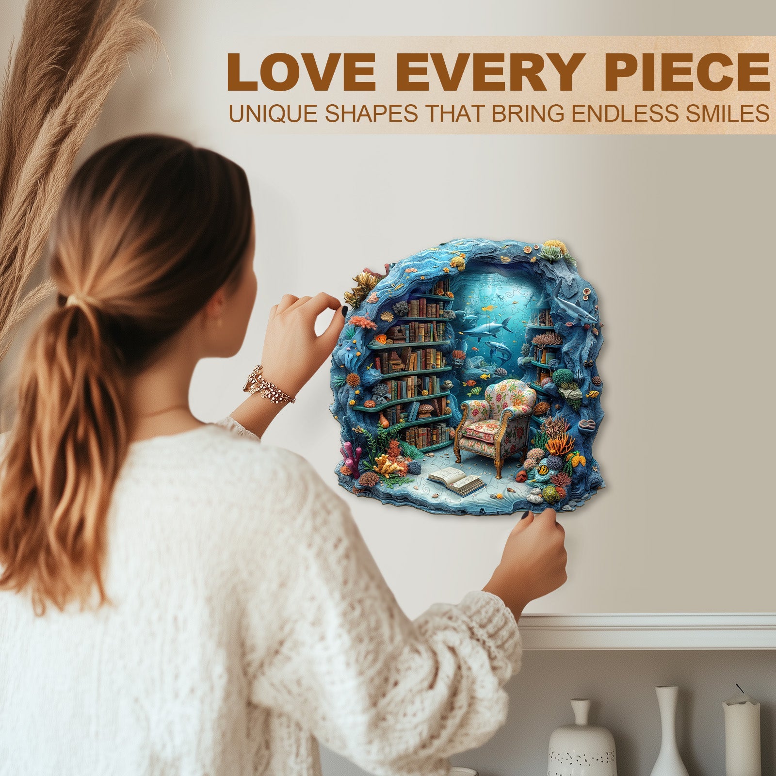 Undersea Book House Wooden Jigsaw Puzzle