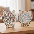 Morandi-Colored Cute Cat Shaped Wooden Jigsaw Puzzle