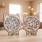 Morandi-Colored Cozy Cat Shaped Wooden Jigsaw Puzzle