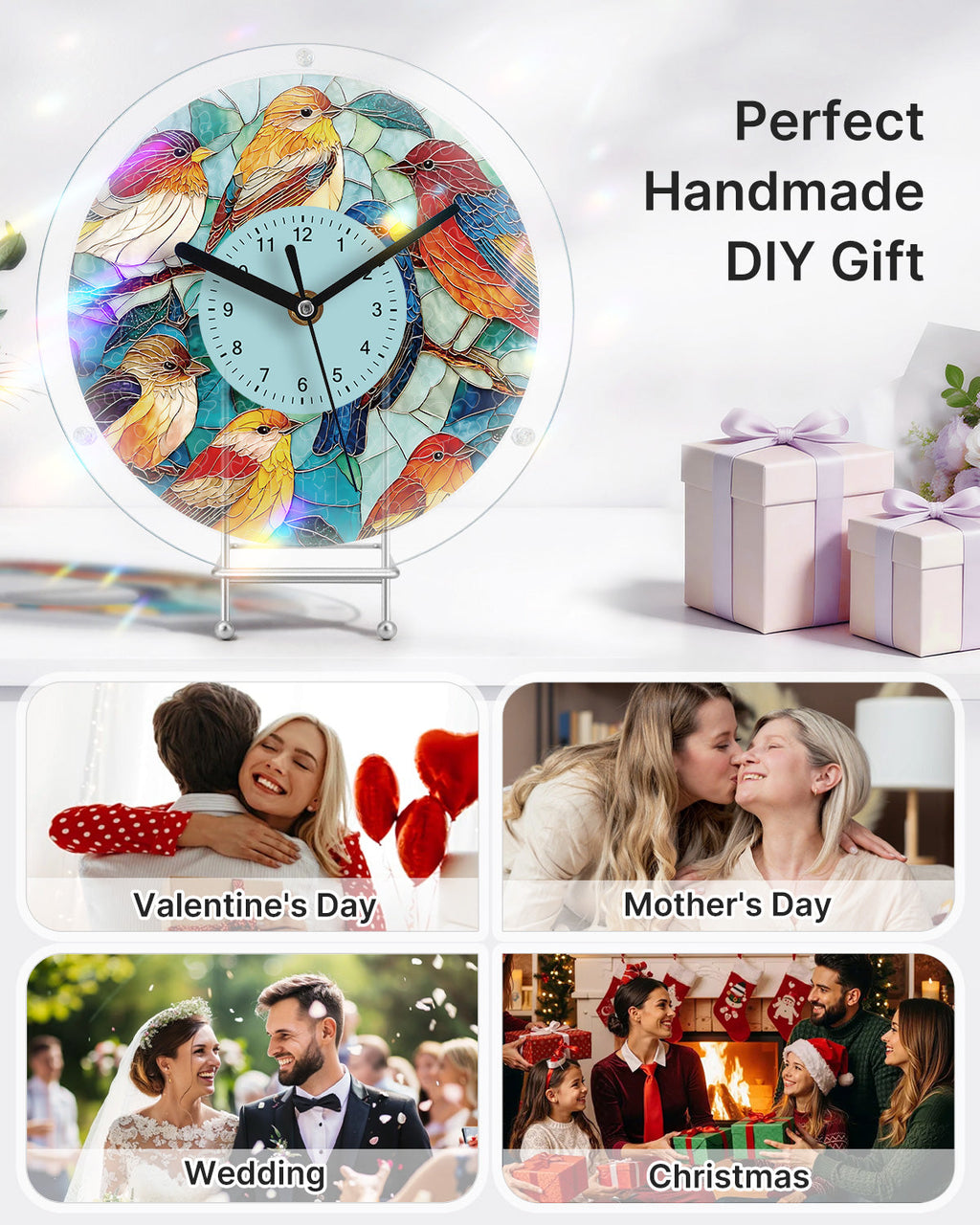 DIY Acrylic Puzzle Clock Kit - Birds in Harmony