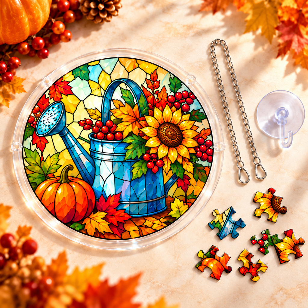 Tanksgiving Acrylic Jigsaw Puzzle Suncatcher - Harvest Bouquet