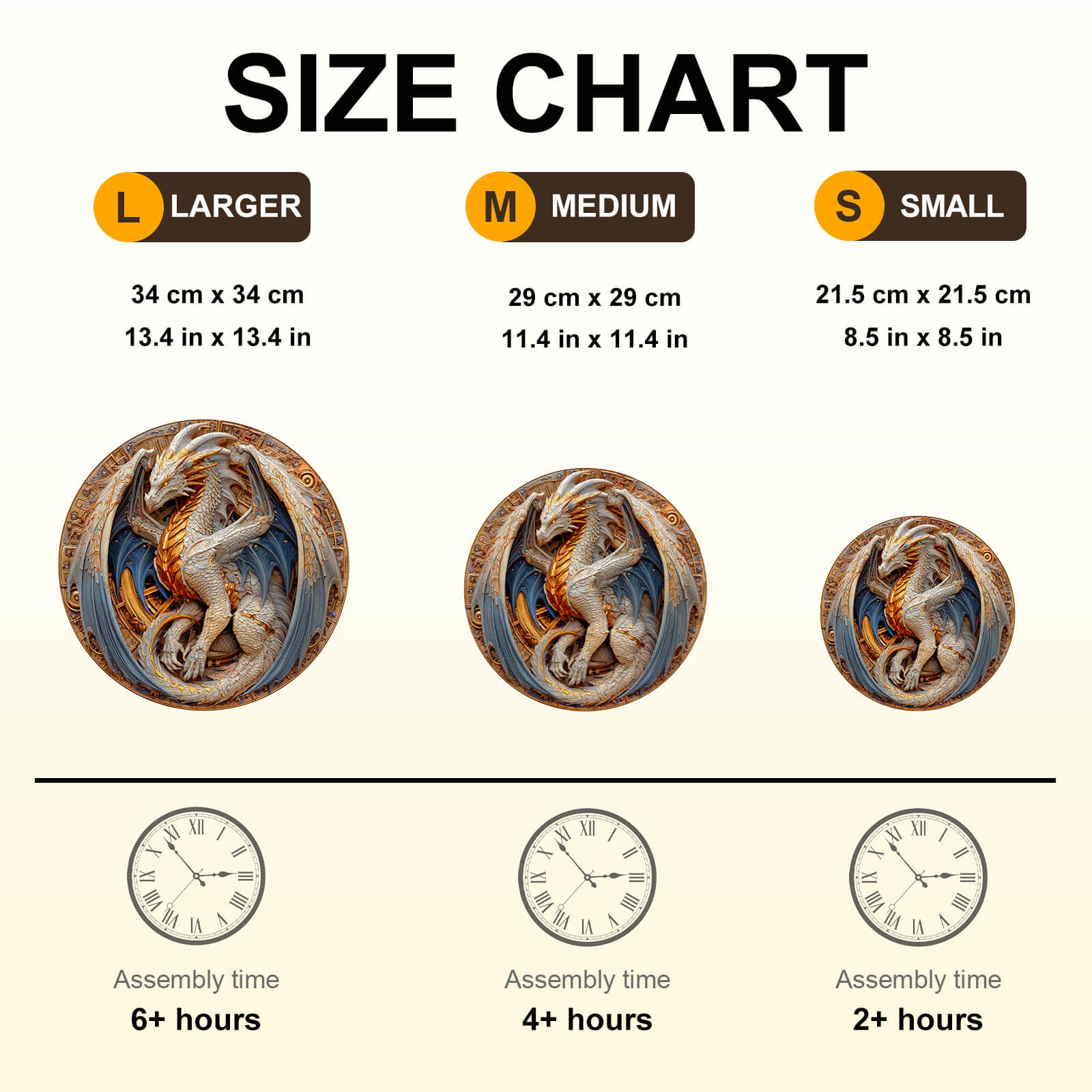 Elements Metal Dragon Wooden Jigsaw Puzzle