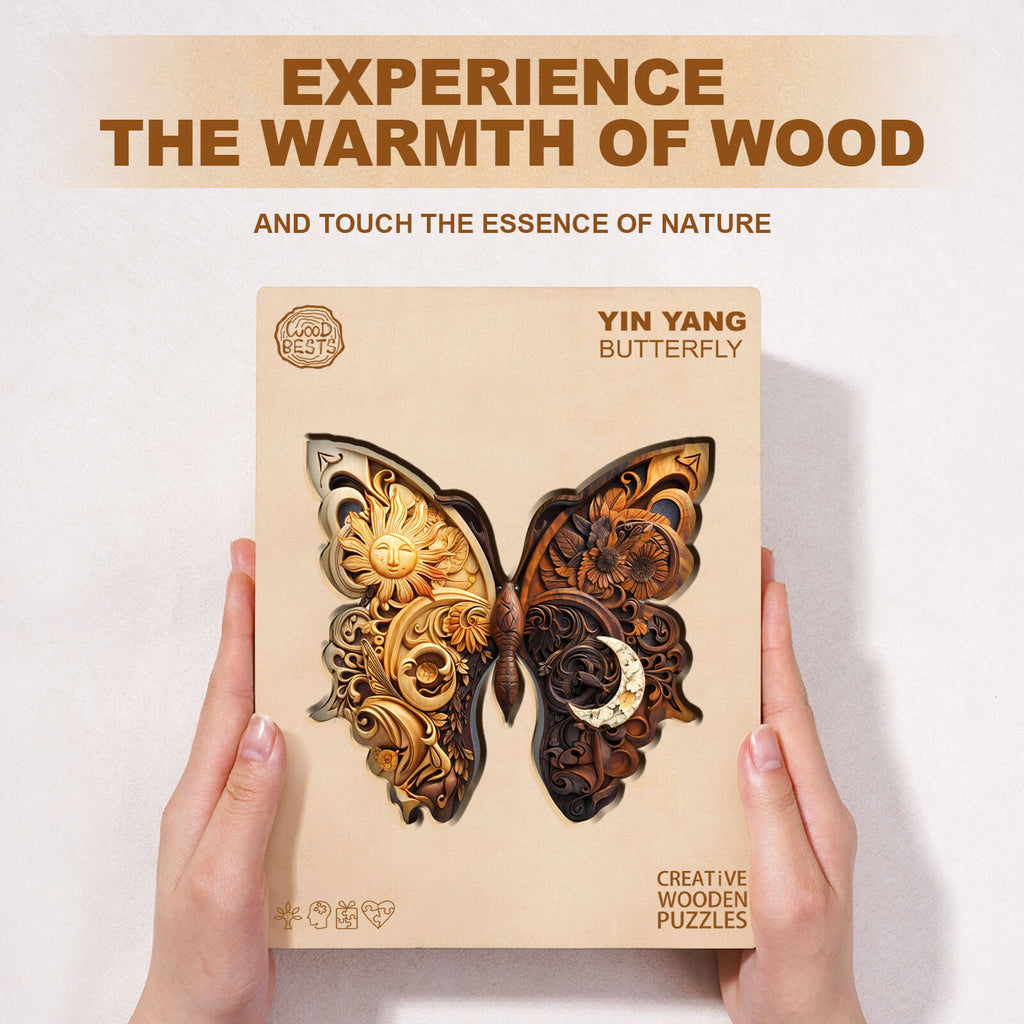 Yin Yang Butterfly Wooden Jigsaw Puzzle