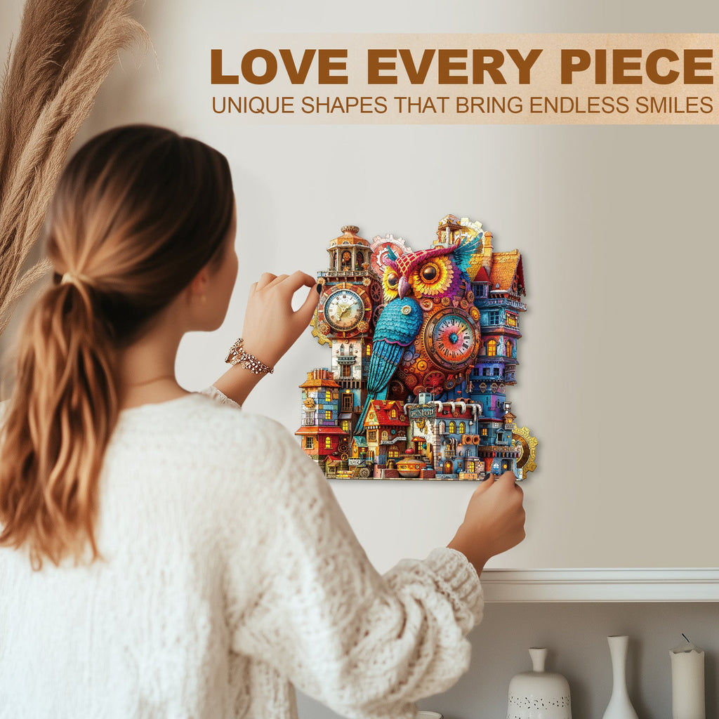 Owl Castle Wooden Jigsaw Puzzle