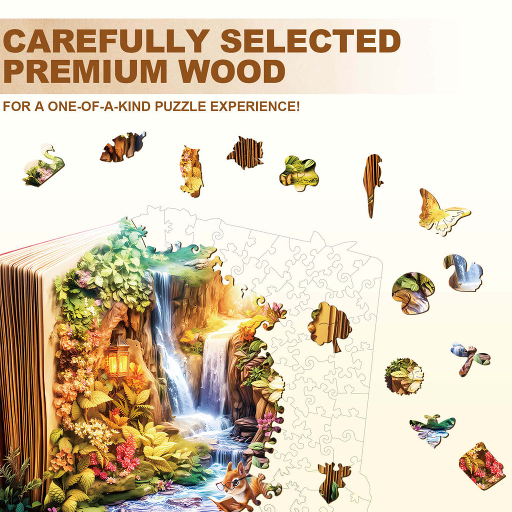 Landscape in the book Wooden Jigsaw Puzzle