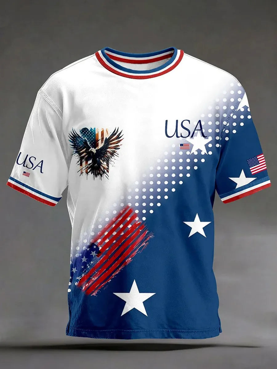 Men's America 250th Anniversary Art Print Casual T-Shirt