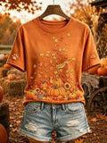 Women'S Casual Pumpkin Gradient T-Shirt
