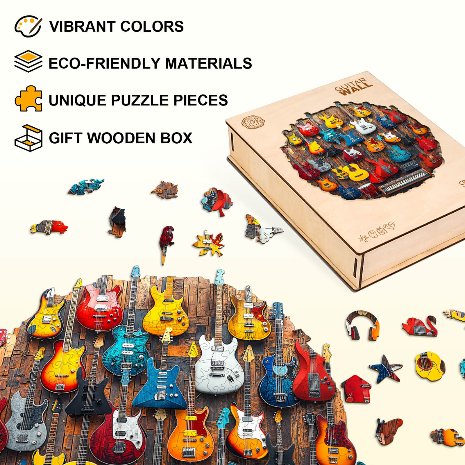 Guitar Wall Wooden Jigsaw Puzzle