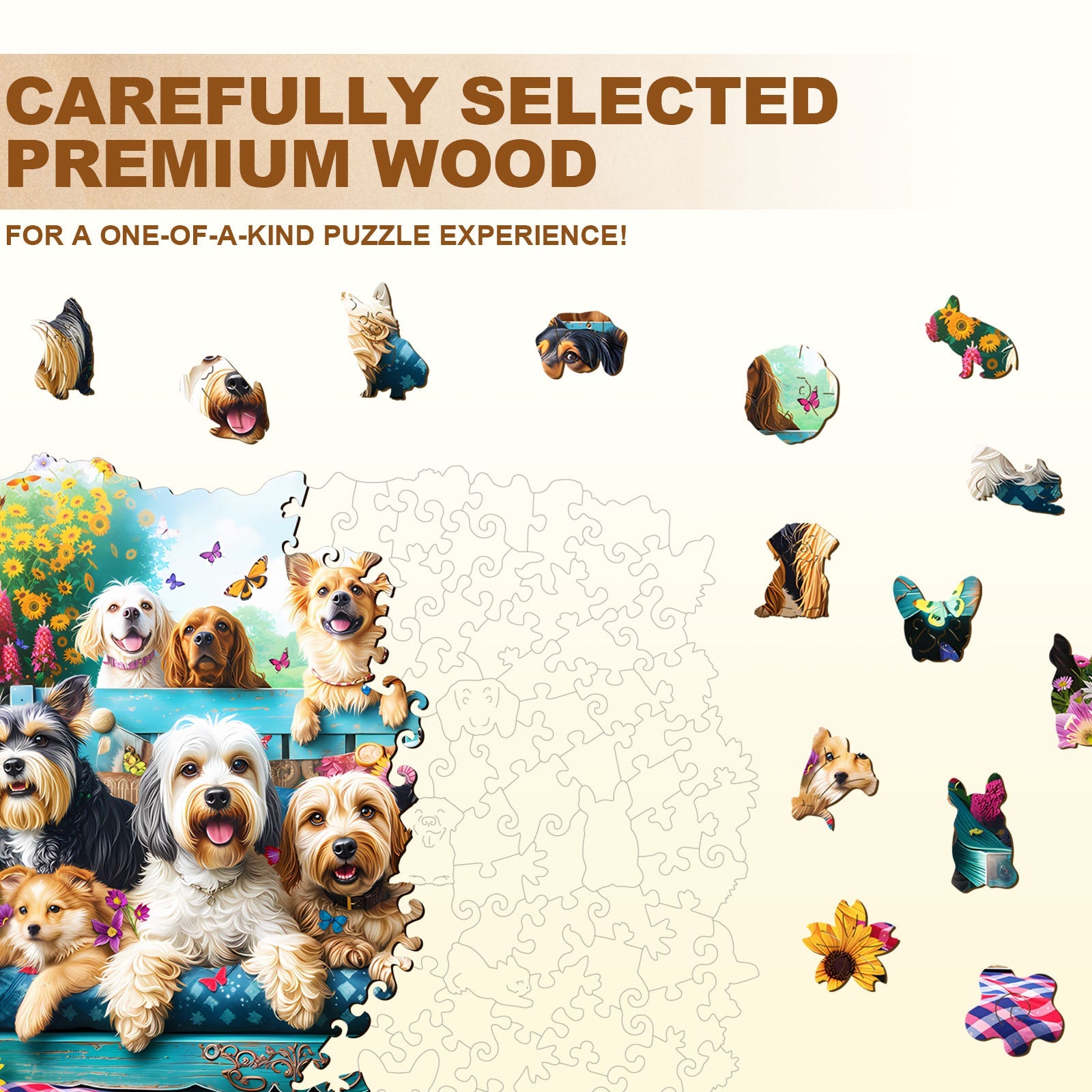 Garden Puppy Wooden Jigsaw Puzzle