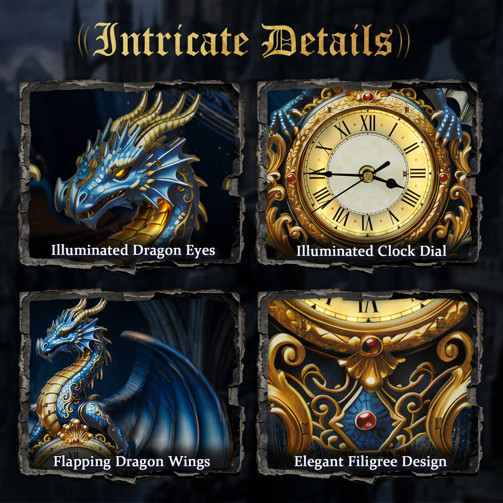 Blue Dragon – Hourly Chime DIY Wooden Clock, 3D Puzzle Craft Kit