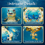 Sea Turtle – Hourly Chime DIY Wooden Clock, 3D Puzzle Craft Kit