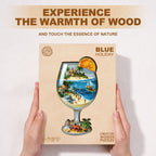 Blue Holiday Wooden Jigsaw Puzzle