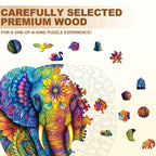Mandala Elephant Wooden Jigsaw Puzzle