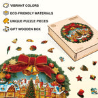 Christmas Wreath Wooden Jigsaw Puzzle