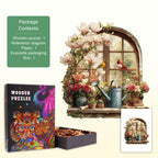 Windowsill in the sun Wooden Jigsaw Puzzle