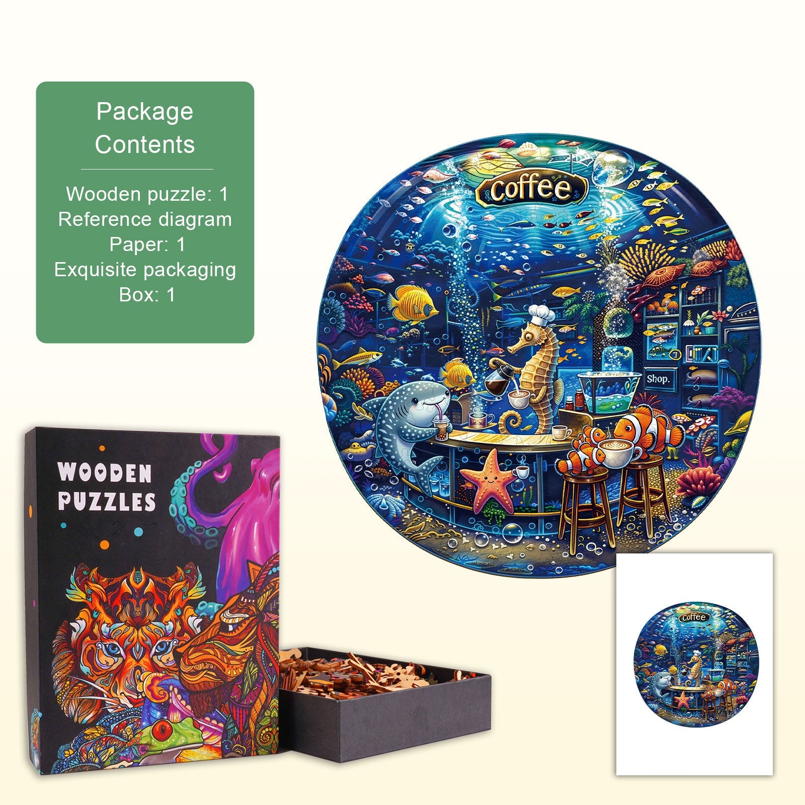 Deep Sea Cafe Wooden Jigsaw Puzzle