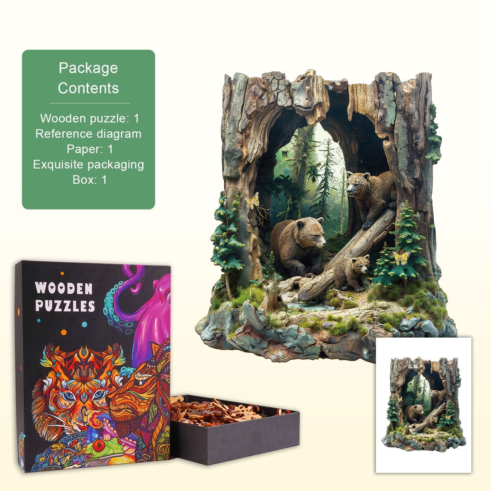 Bear Family Wooden Jigsaw Puzzle
