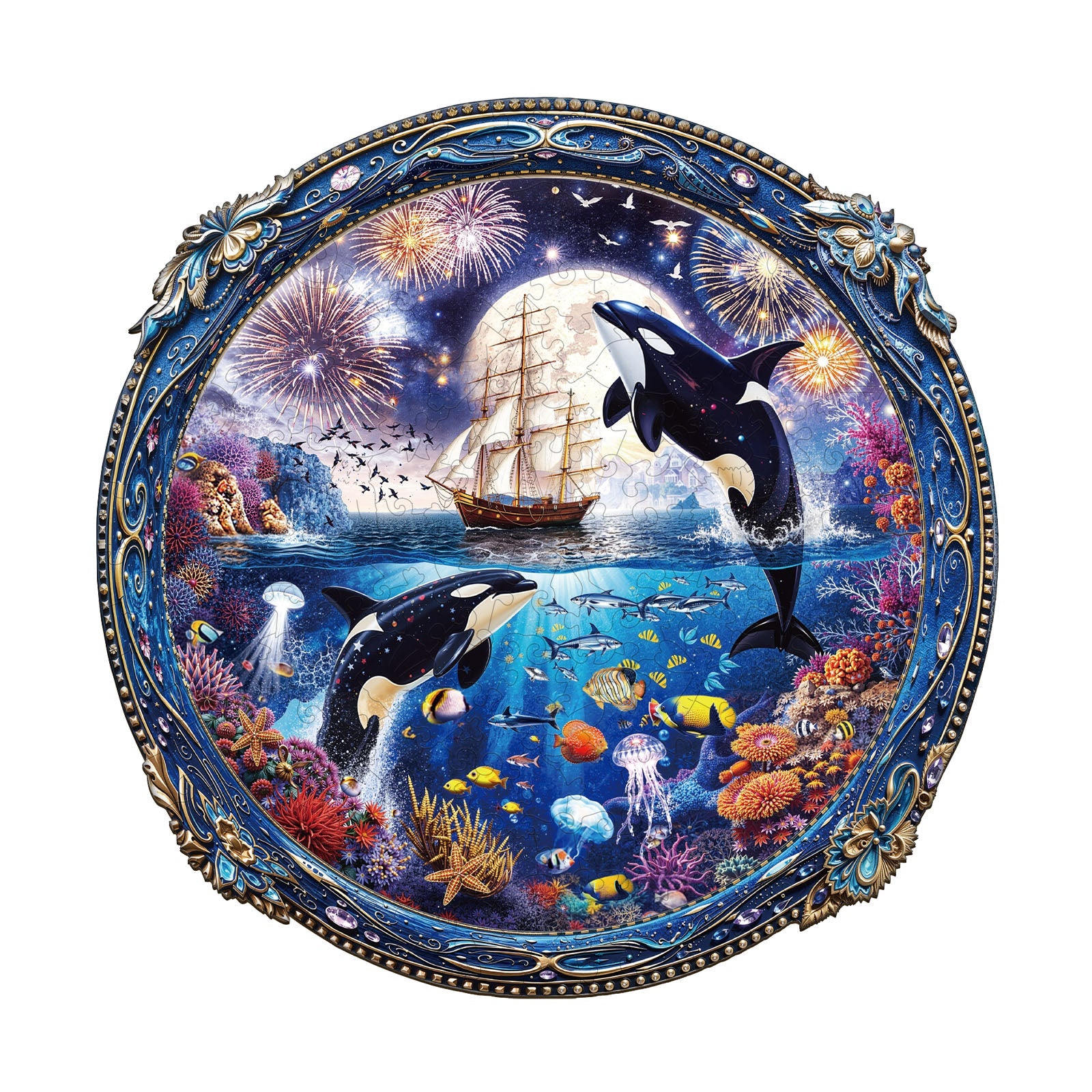 Glittering Ocean Wooden Jigsaw Puzzle