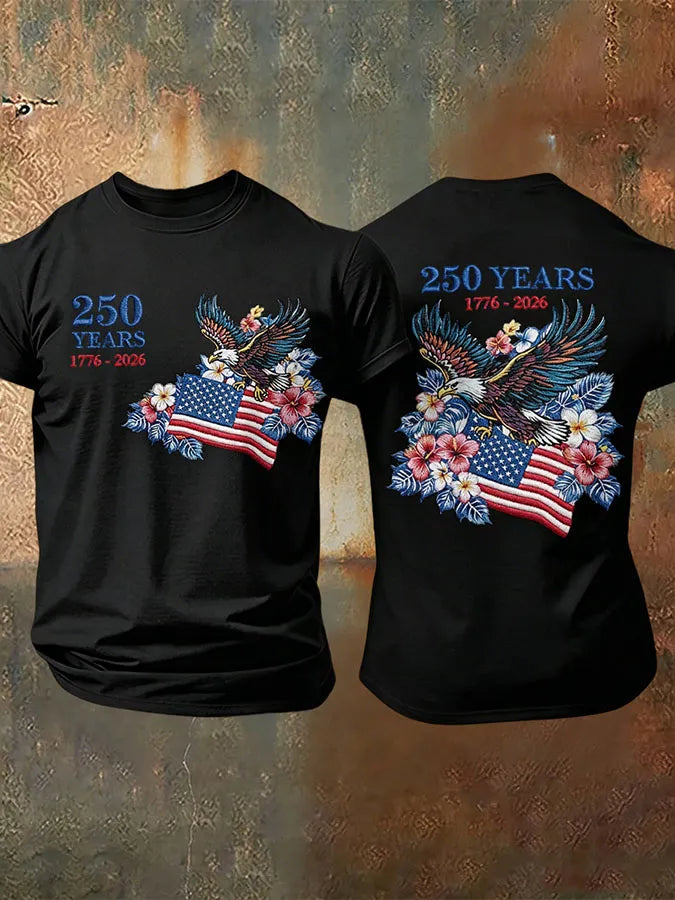 Men'S Retro American Independence Day Printed Short Sleeved T-Shirt