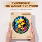 fluorescent mushrooms Wooden Jigsaw Puzzle