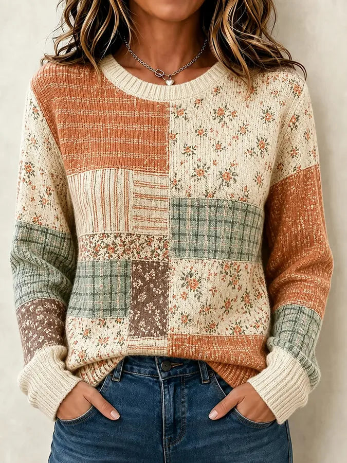 Women'S Autumn Printed Crew Neck Long-Sleeve Sweatshirt