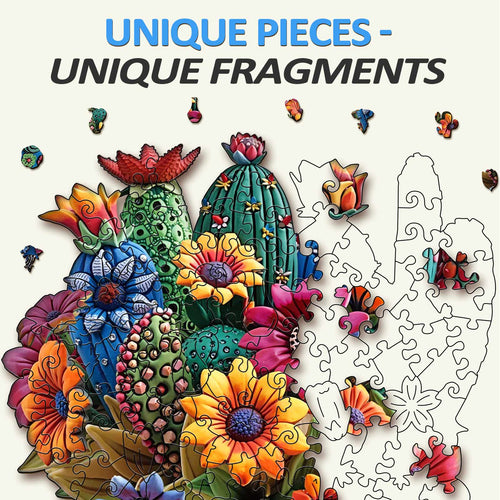 Blooming cactus Wooden Jigsaw Puzzle