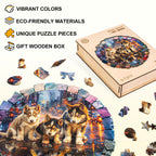 Gray wolf —My wish Wooden Jigsaw Puzzle