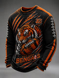 Men'S Football Printed Waffle Sweatshirt